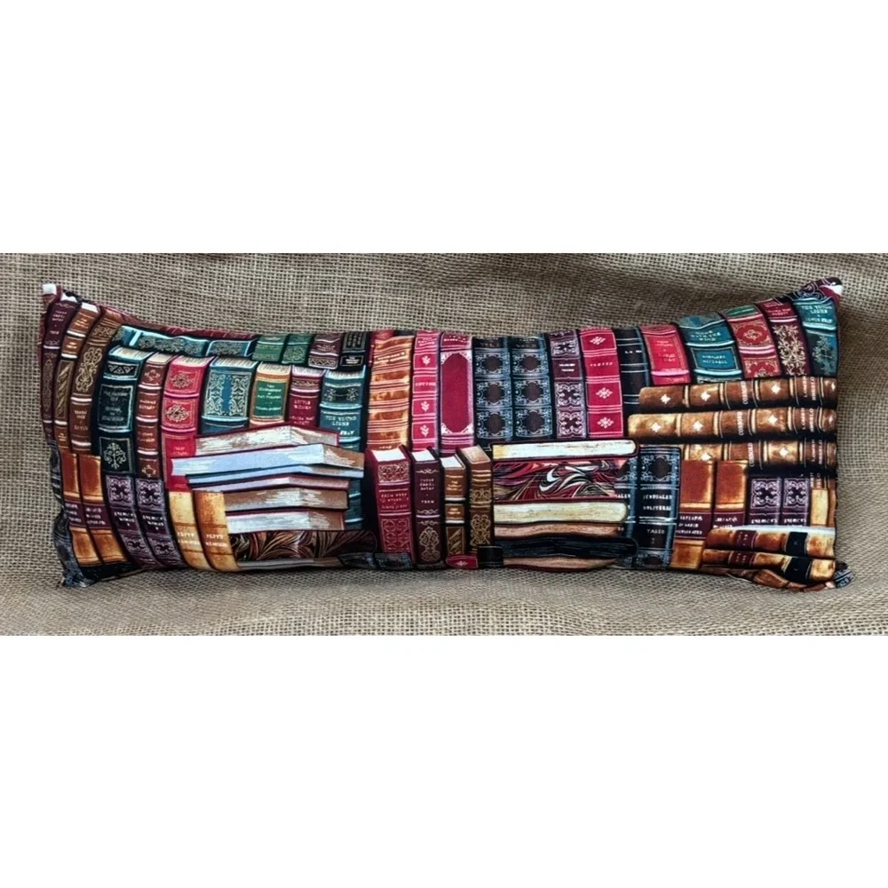 Handmade Old Books Armrest Throw Pillow Tomes Gift For Readers Rustic Fun
